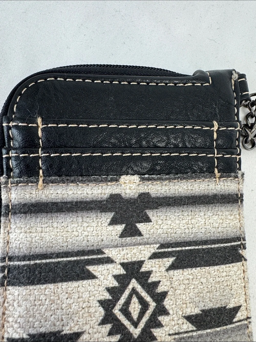 Wrangler Montana West Southwestern Mini Zip Card Case Wallet, Aztec, EUC - Picture 4 of 4